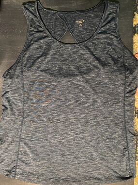 Old Navy Active Heathered Teal Blue and Gray Keyhole Tank